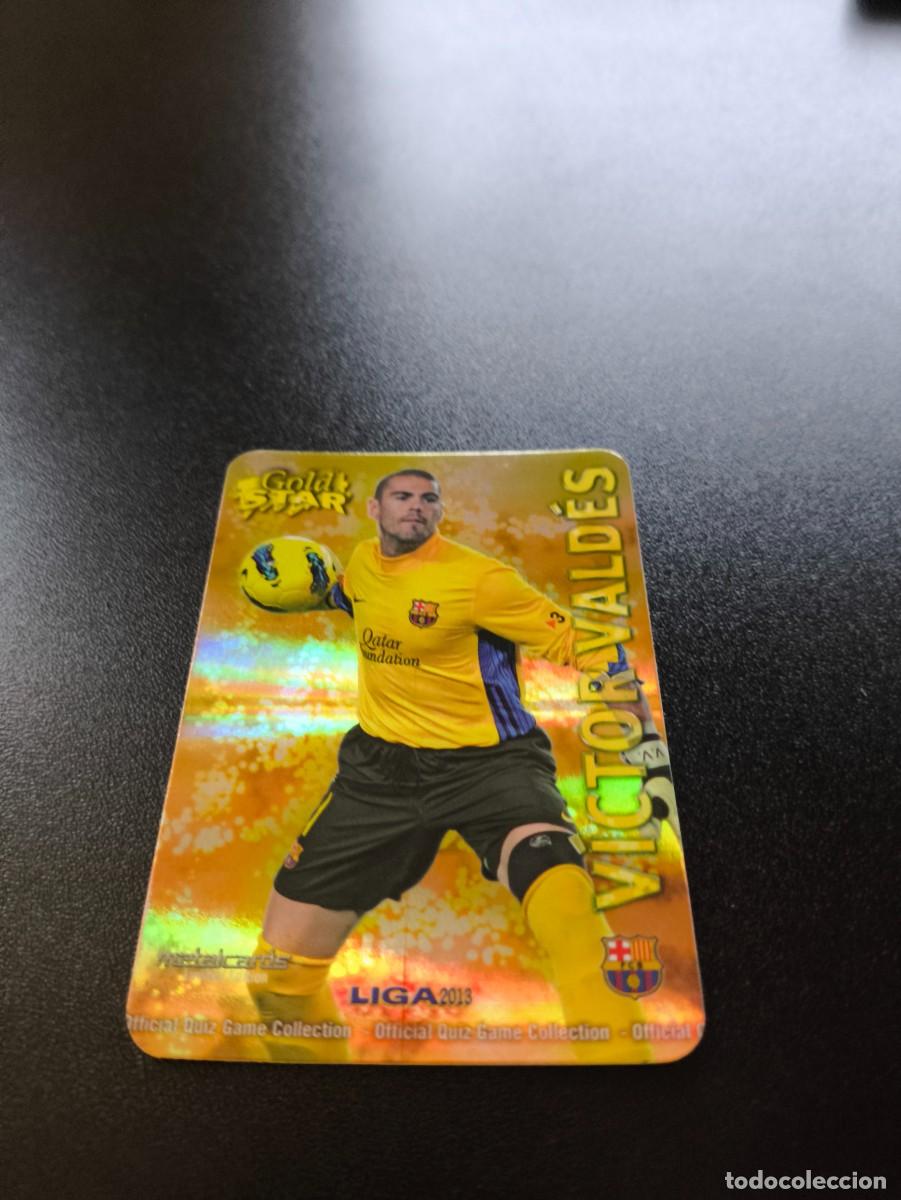 Cromos de F&uacute;tbol: 8 /45 VICTOR VALDES BARCELONA FONDO RAYAS GOLD STAR MUNDICROMO LIGA 2012 2013 12 13 NO PANINI ESTE