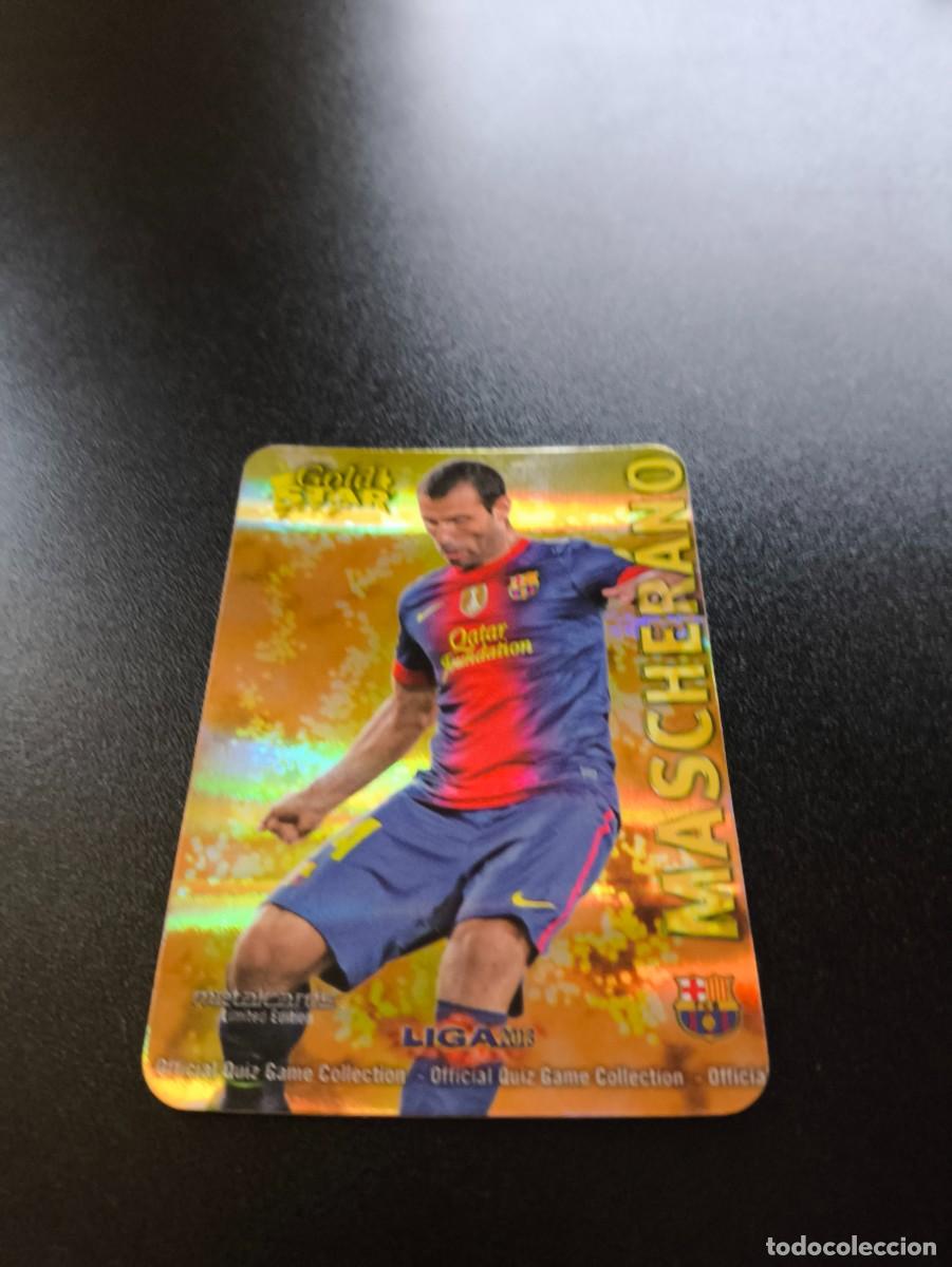 Cromos de F&uacute;tbol: 10 /45 MASCHERANO BARCELONA FONDO RAYAS GOLD STAR MUNDICROMO LIGA 2012 2013 12 13 NO PANINI ESTE