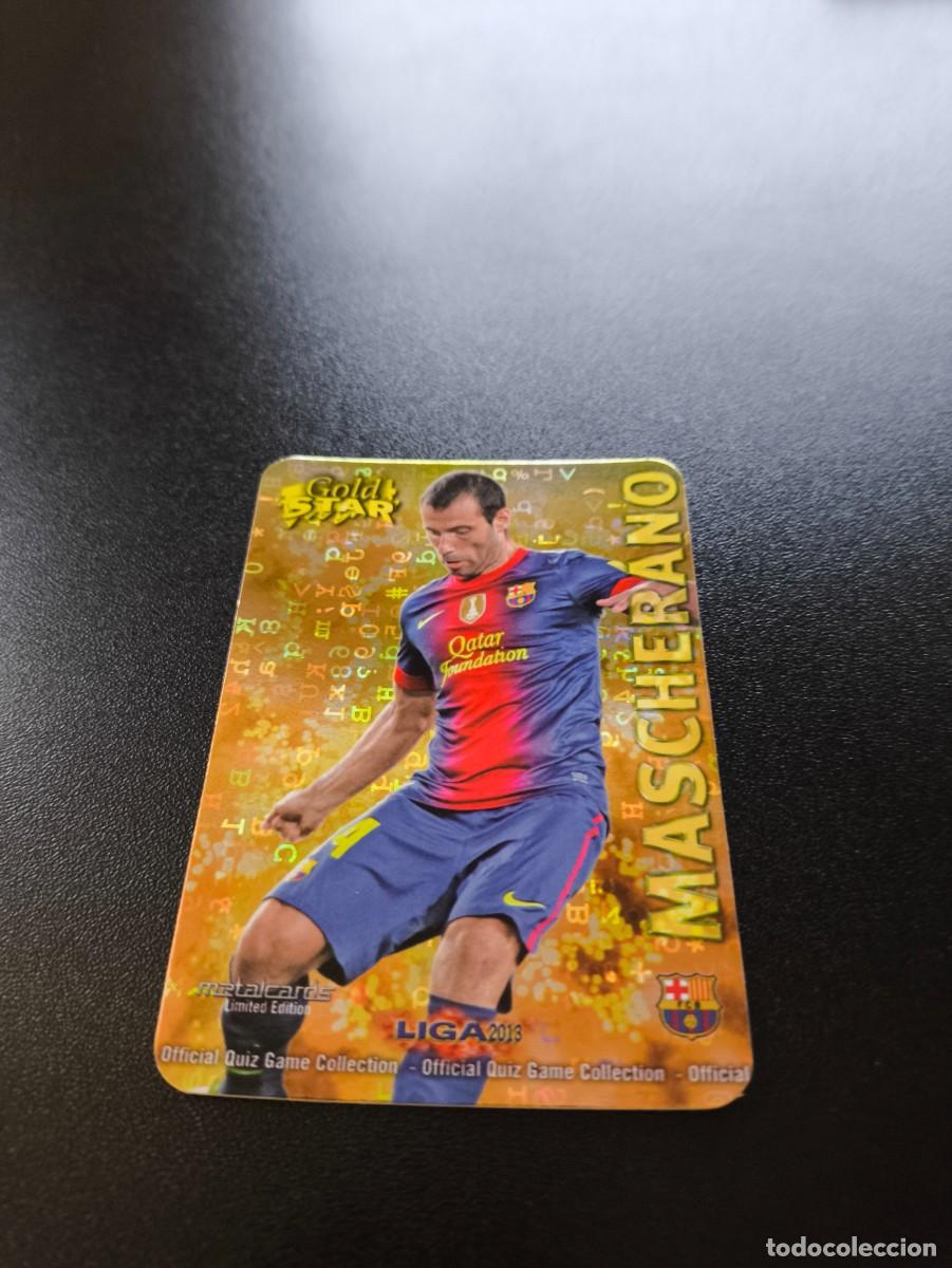 Cromos de F&uacute;tbol: 10 /45 MASCHERANO BARCELONA FONDO LETRAS GOLD STAR MUNDICROMO LIGA 2012 2013 12 13 NO PANINI ESTE