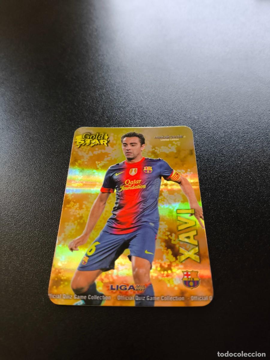 Cromos de F&uacute;tbol: 12 /45 XAVI BARCELONA FONDO RAYAS GOLD STAR MUNDICROMO LIGA 2012 2013 12 13 NO PANINI ESTE