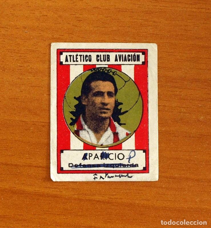 Cromos de F&uacute;tbol: Atletico Madrid (Aviaci&oacute;n) - Aparicio - Sobre bal&oacute;n 1942-1943, 42-43 - Nunca pegado