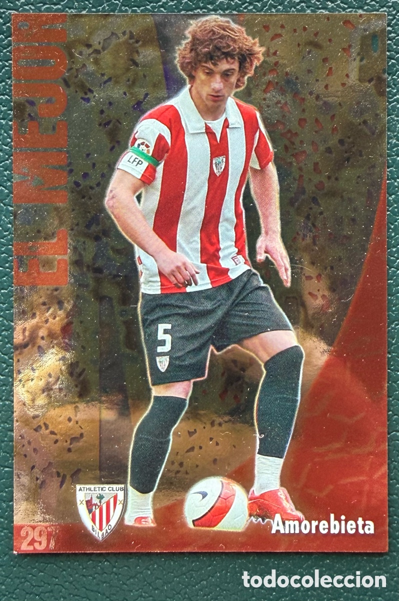 Cromos de F&uacute;tbol: 297 AMOREBIETA EL MEJOR ATHLETIC DE BILBAO BRILLO LISO FICHAS ALBUM MUNDICROMO 2008 2009 08 09