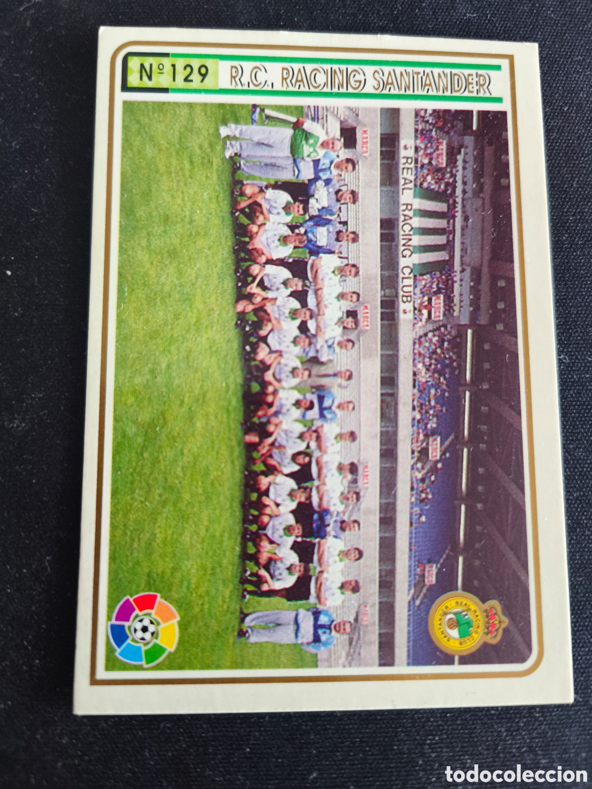 Fu&szlig;ball-Sticker: 129 Plantilla/Alineaci&oacute;n Racing Santander LAS FICHAS DE LA LIGA MUNDICROMO 1994 1995 94 95