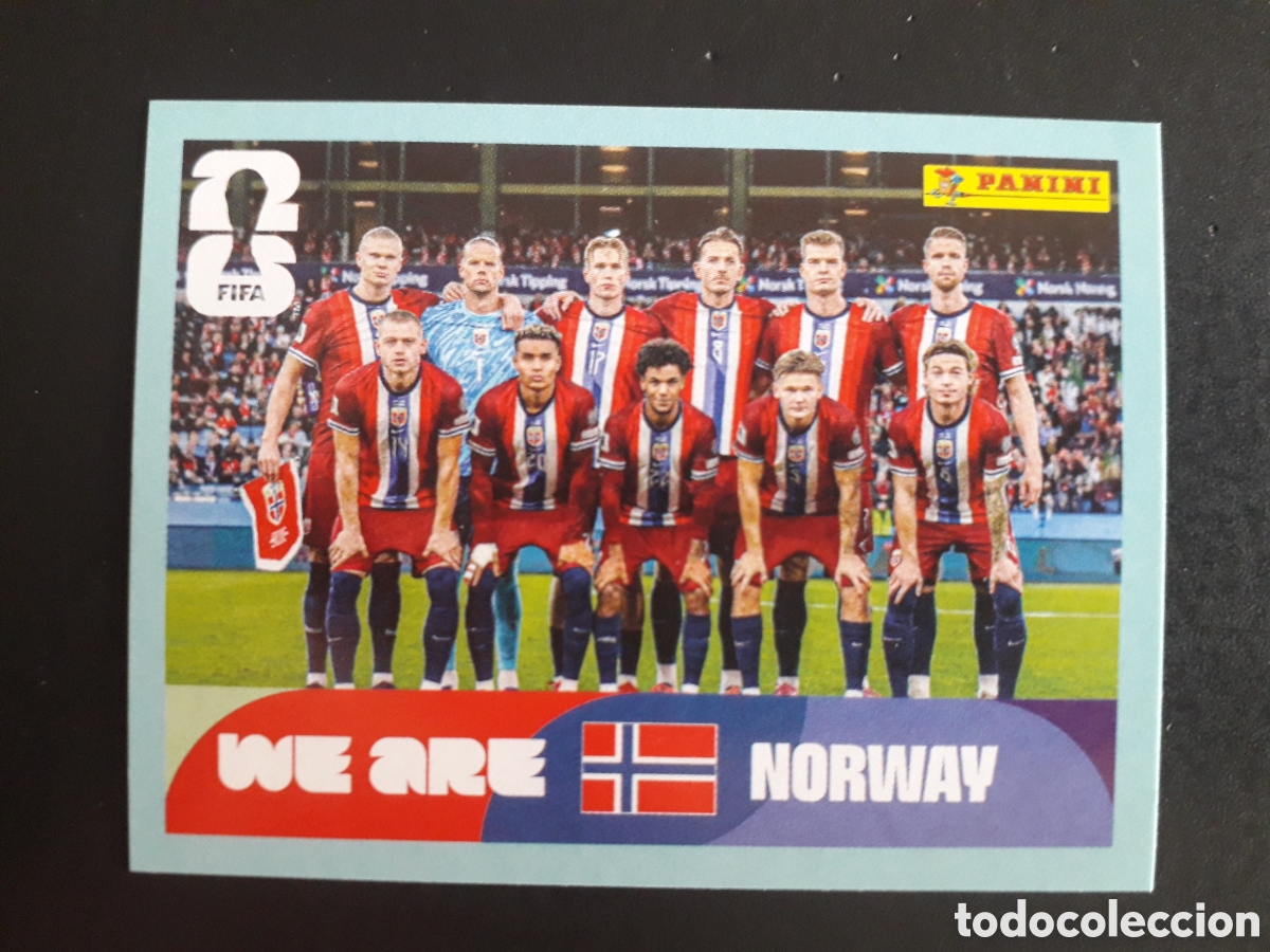 Fu&szlig;ball-Sticker: EQUIPO NORUEGA NOR 13 MUNDIAL F&Uacute;TBOL 2026 FIFA WORLD CUP PANINI SIN PEGAR PEDIDO M&Iacute;NIMO 3&euro;