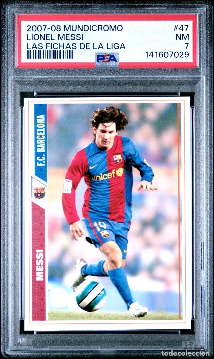 Fu&szlig;ball-Sticker: Lionel Messi #47 FC Barcelona Mundicromo Las Fichas de La Liga 2007 2008 Psa 7