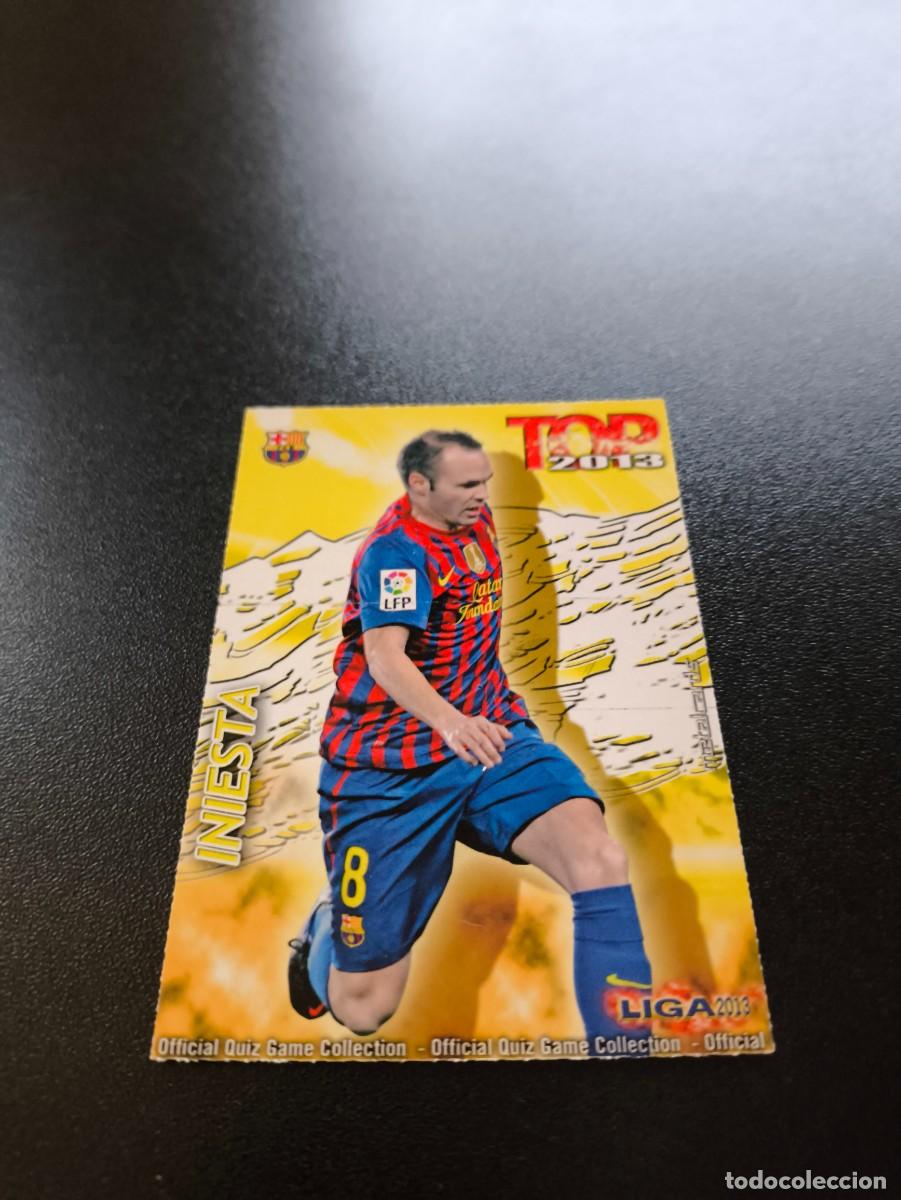 Football Stickers: 614 INIESTA BARCELONA TOP DORADO MATE MUNDICROMO LIGA 2012 2013 12 13 NO PANINI ESTE