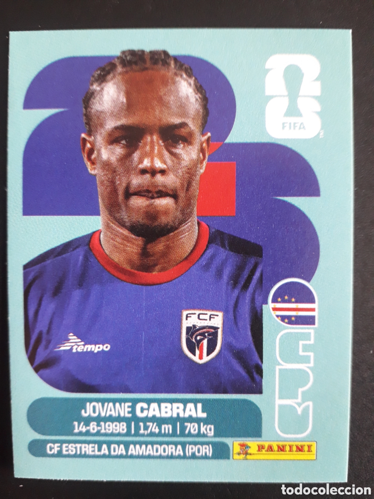 Fu&szlig;ball-Sticker: CABRAL CABO VERDE CPV 16 MUNDIAL F&Uacute;TBOL 2026 FIFA WORLD CUP PANINI SIN PEGAR PEDIDO M&Iacute;NIMO 3&euro;.