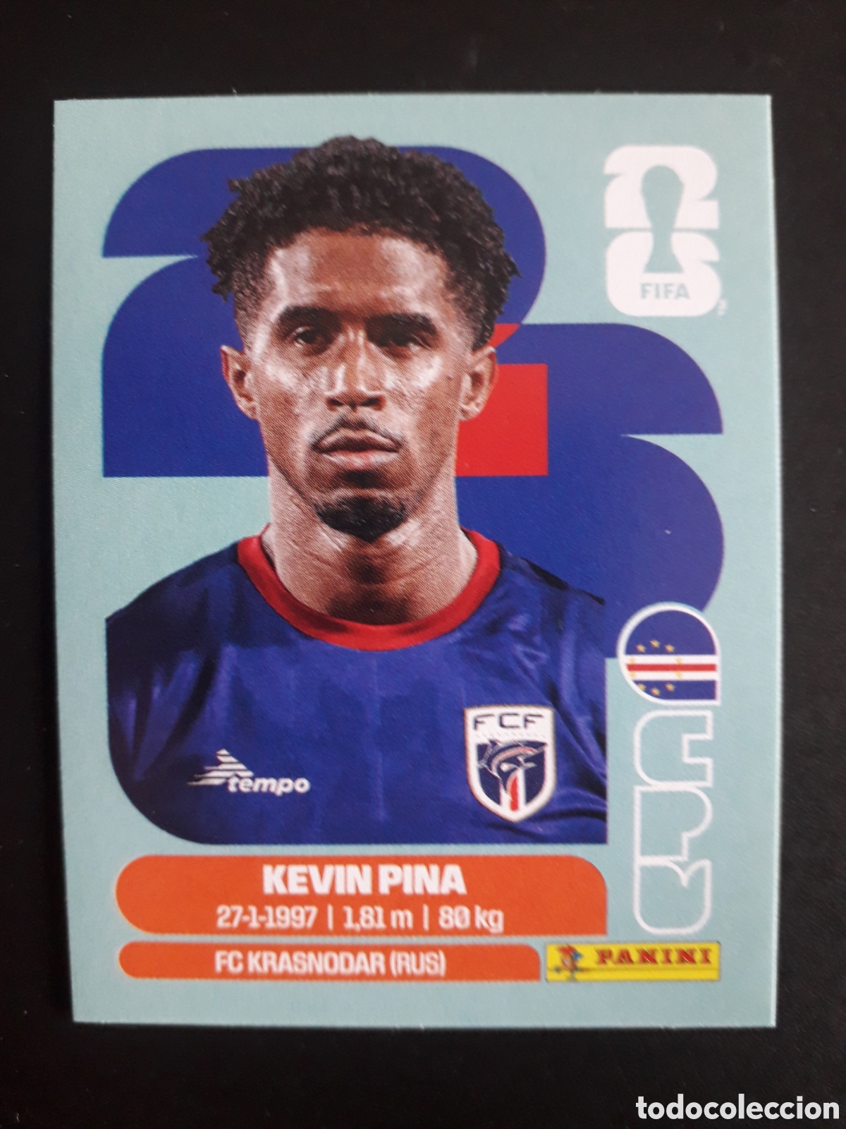 Fu&szlig;ball-Sticker: KEVIN PINA CABO VERDE CPV 10 MUNDIAL F&Uacute;TBOL 2026 FIFA WORLD CUP PANINI SIN PEGAR PEDIDO M&Iacute;NIMO 3&euro;