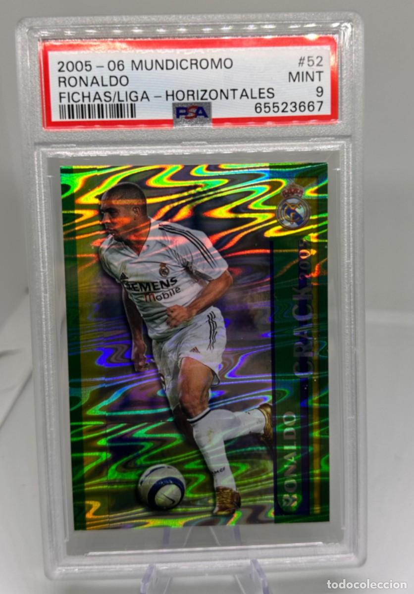 Cromos de F&uacute;tbol: Ronaldo Real Madrid #52 Mundicromo Fichas Liga 2005 06 Horizontales PSA 9