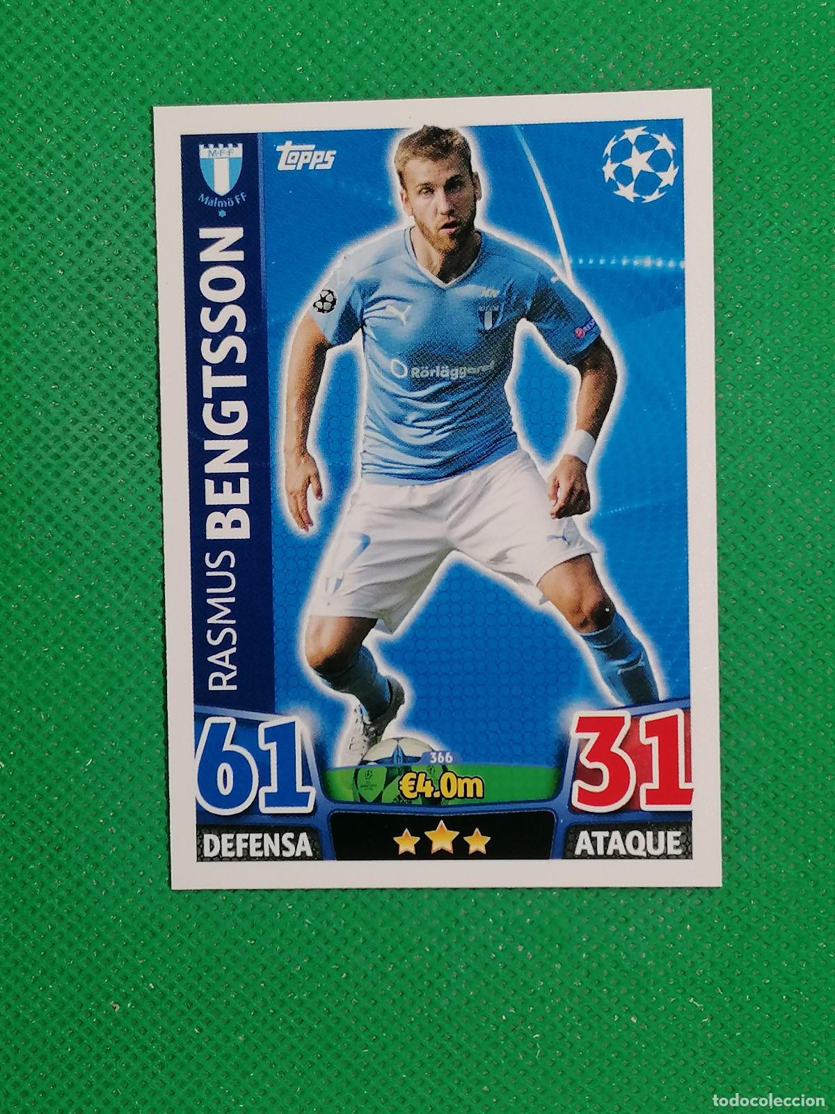 Cromos de Futebol: 366 RASMUS BENGTSSON MALMO ⚽ TOPPS MATCH ATTAX CHAMPIONS 2015 2016 15 16 ⚽