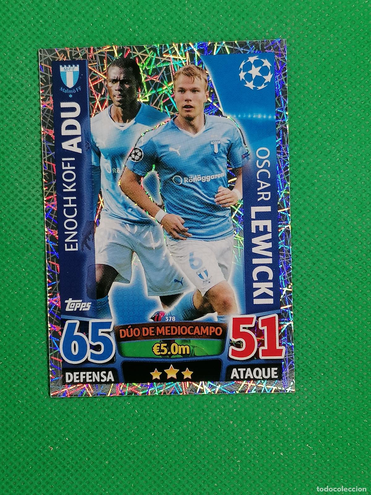 Cromos de F&uacute;tbol: 378 ADU OSCAR LEWICK MALMO DUO ⚽ TOPPS MATCH ATTAX CHAMPIONS 2015 2016 15 16 ⚽