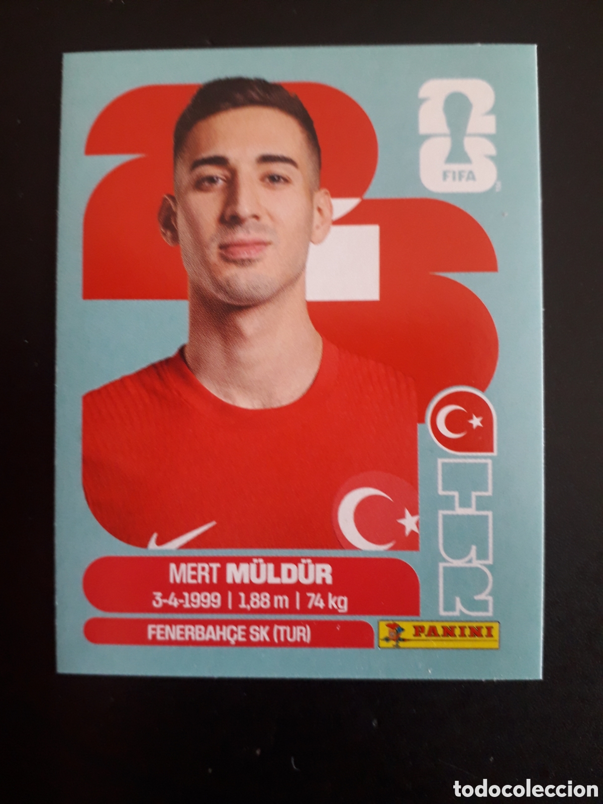 Fu&szlig;ball-Sticker: M&Uuml;LD&Uuml;R TURQU&Iacute;A TUR 3 MUNDIAL F&Uacute;TBOL 2026 FIFA WORLD CUP PANINI SIN PEGAR PEDIDO M&Iacute;NIMO 3&euro;.