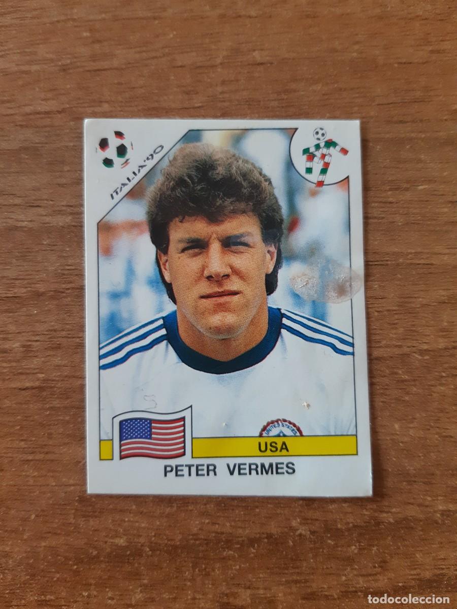 Cromos de F&uacute;tbol: N&deg;112 Peter Vermes (Estados Unidos) Mundial Italia 90 PANINI. Nunca pegado, sin pegar