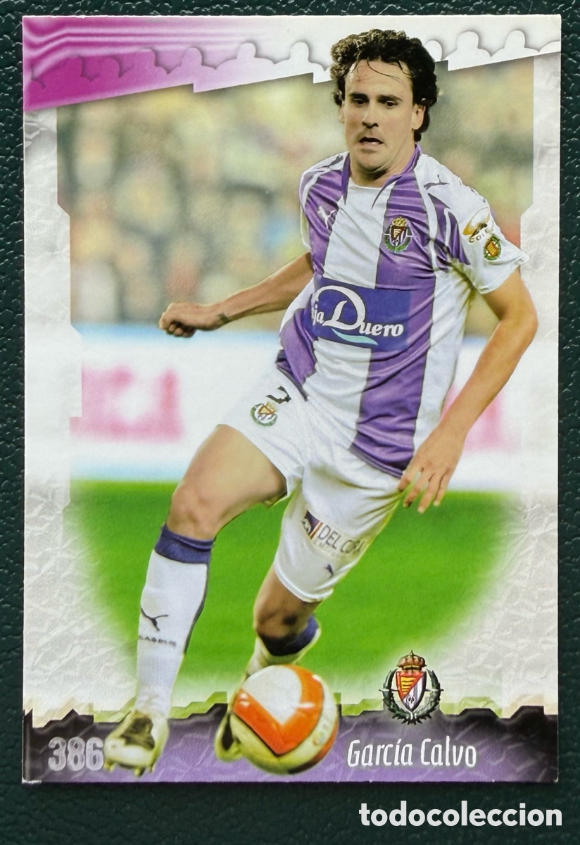 Football Stickers: 386 GARCIA CALVO REAL VALLADOLID FICHAS ALBUM MUNDICROMO 2008 2009 08 09