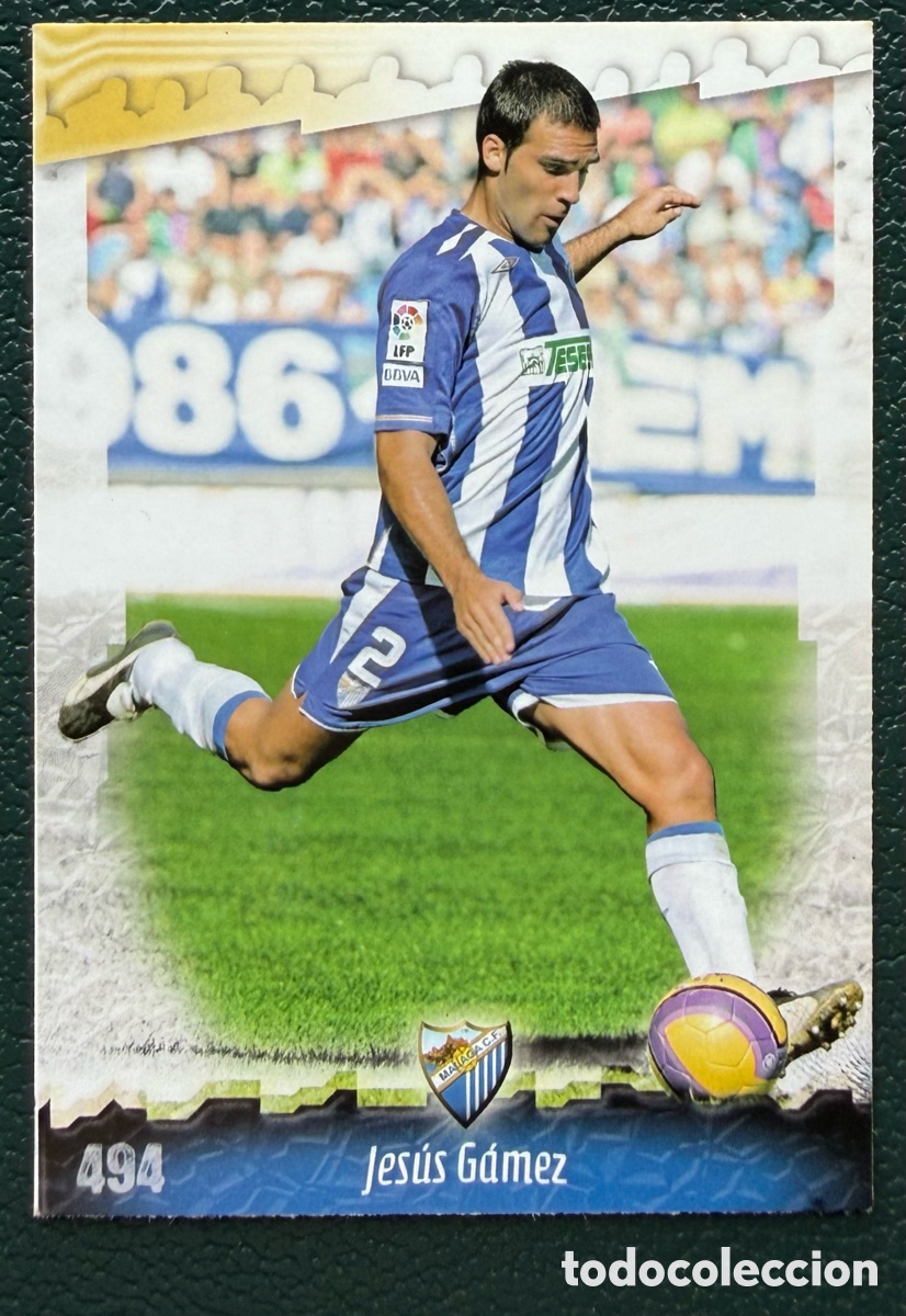 Football Stickers: 494 JESUS GAMEZ MALAGA CF FICHAS ALBUM MUNDICROMO 2008 2009 08 09