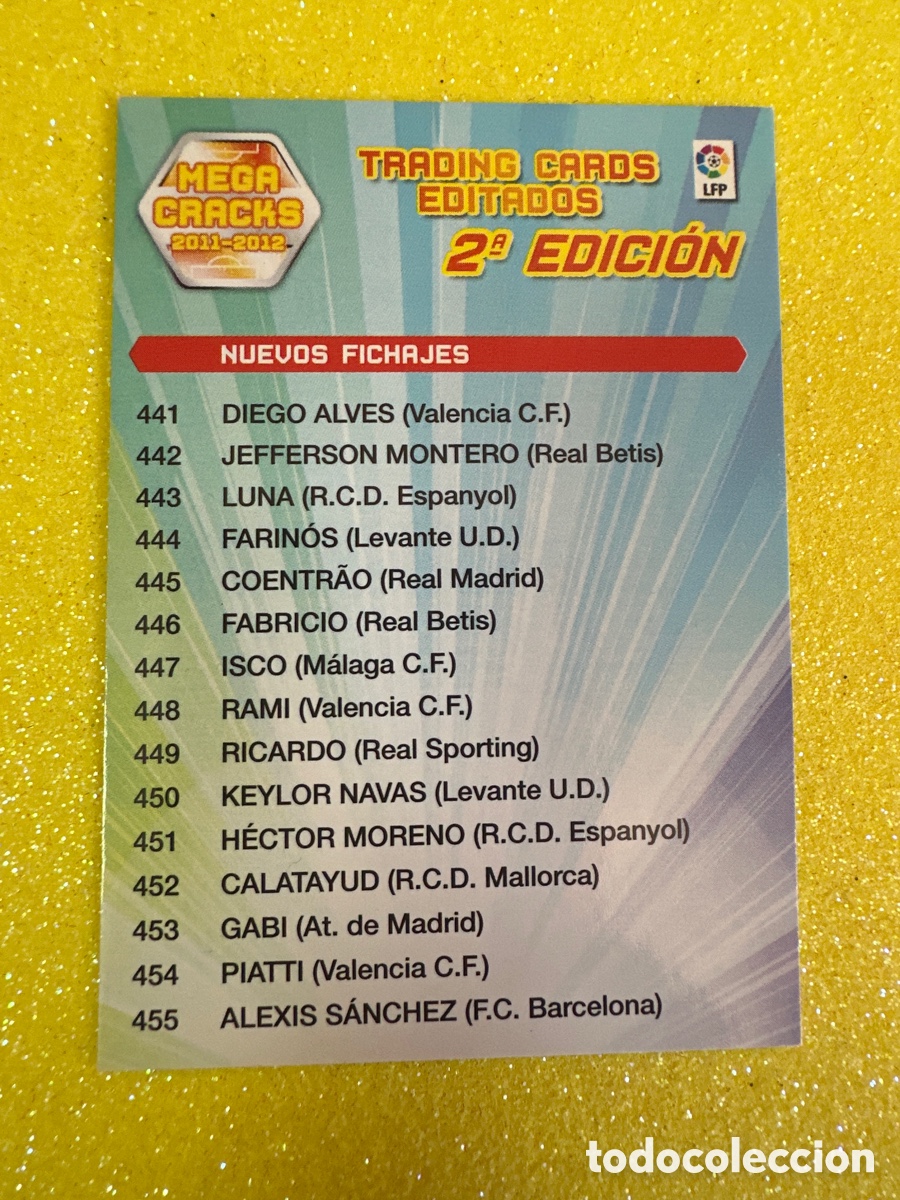 Cartes &agrave; collectionner de Football: &Iacute;NDICE 2&ordf;EDICI&Oacute;N MEGACRACKS 2011-2012 11 12 PANINI TRADING CARD