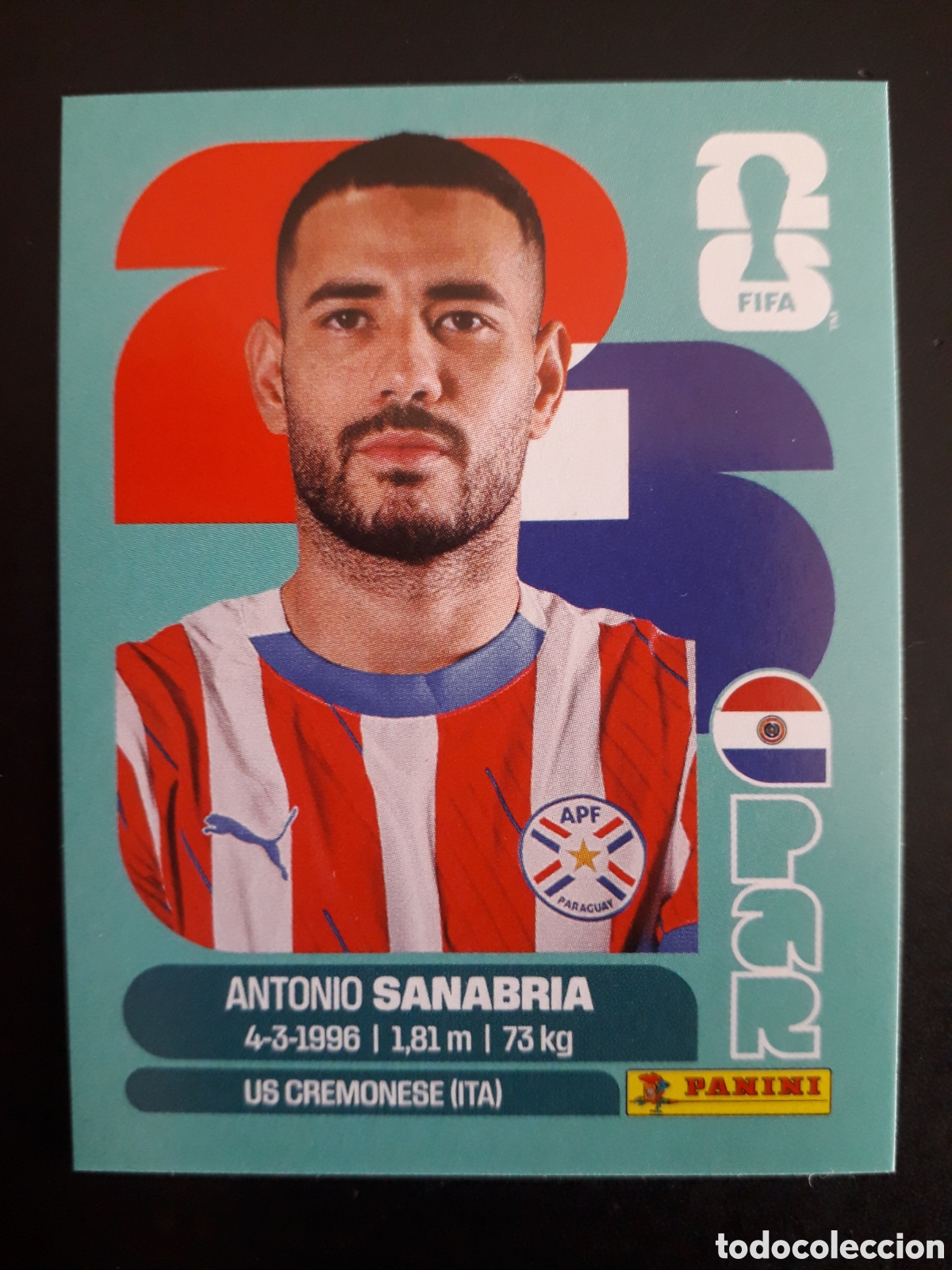 Cromos de F&uacute;tbol: SANABRIA PARAGUAY PAR 20 MUNDIAL F&Uacute;TBOL 2026 FIFA WORLD CUP PANINI SIN PEGAR PEDIDO M&Iacute;NIMO 3&euro;