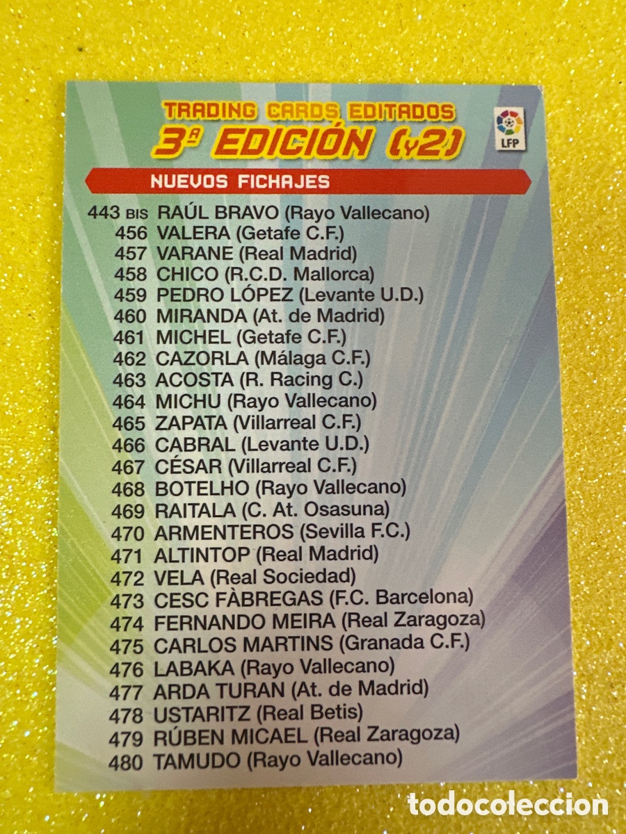 Fu&szlig;ball-Sticker: &Iacute;NDICE 3&ordf;EDICI&Oacute;N(y 2) MEGACRACKS 2011-2012 11 12 PANINI TRADING CARD