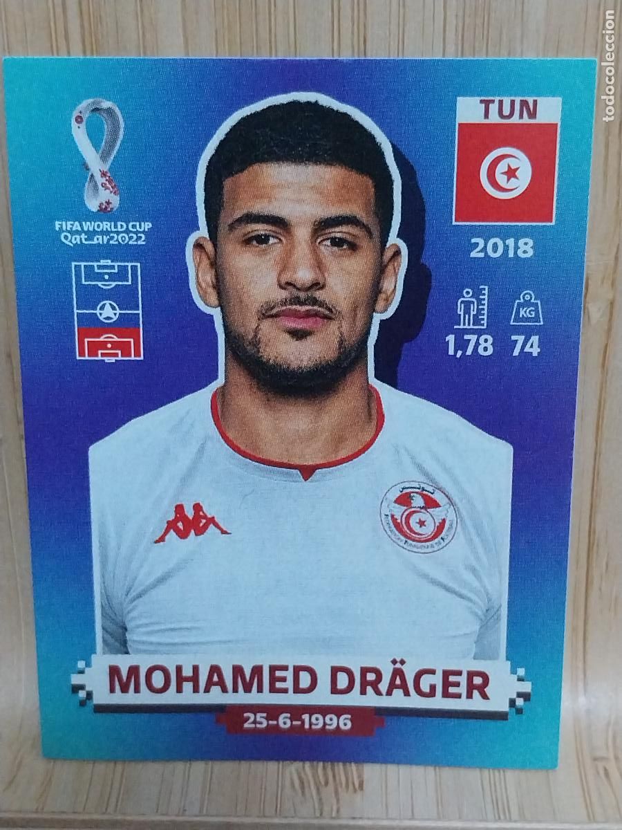 Fu&szlig;ball-Sticker: DRAGER TUNEZ TUN 6 * QATAR 2022 PANINI CROMO SIN PEGAR NUNCA ORIGINAL **
