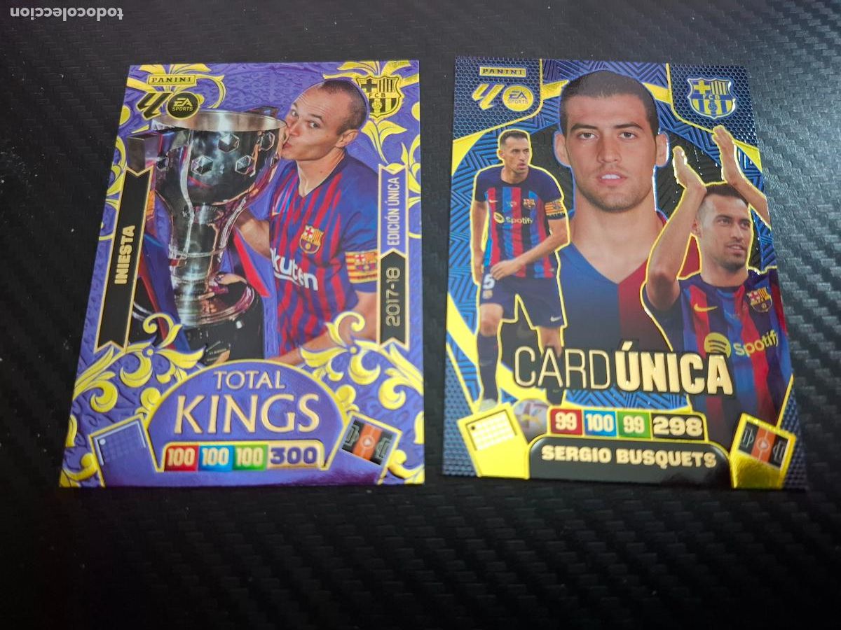 Fu&szlig;ball-Sticker: Iniesta Total Kings + Busquets Card Unica Barcelona Adrenalyn Liga 2025 2026 25 26