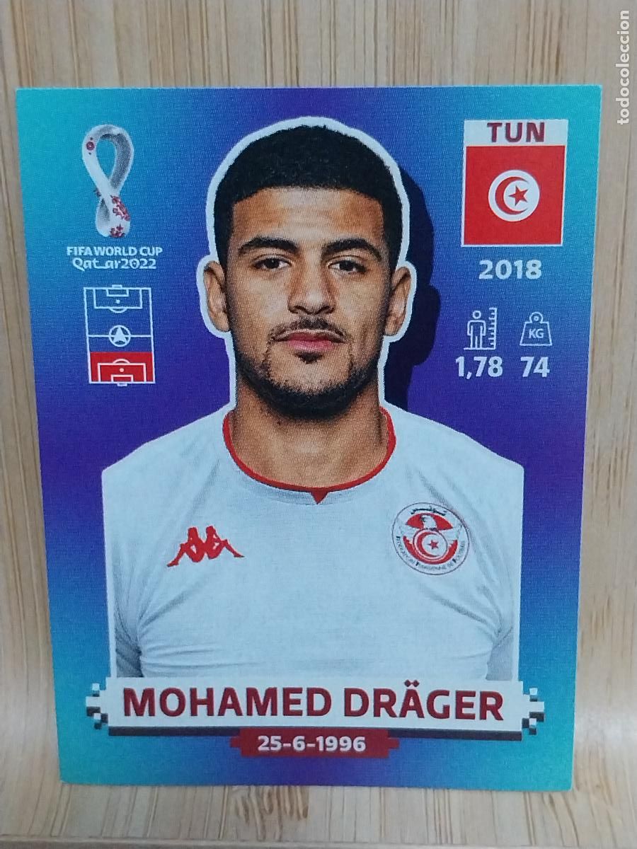 Fu&szlig;ball-Sticker: DRAGER TUNEZ TUN 6 ** QATAR 2022 PANINI CROMO SIN PEGAR NUNCA ORIGINAL **
