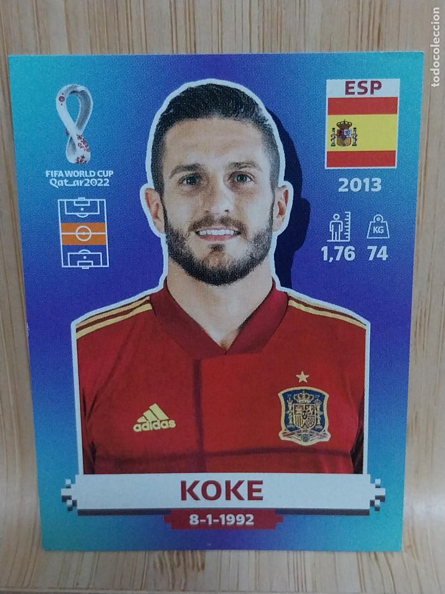 Fu&szlig;ball-Sticker: KOKE ESPA&Ntilde;A ESP 11 ** QATAR 2022 PANINI CROMO SIN PEGAR NUNCA ORIGINAL **