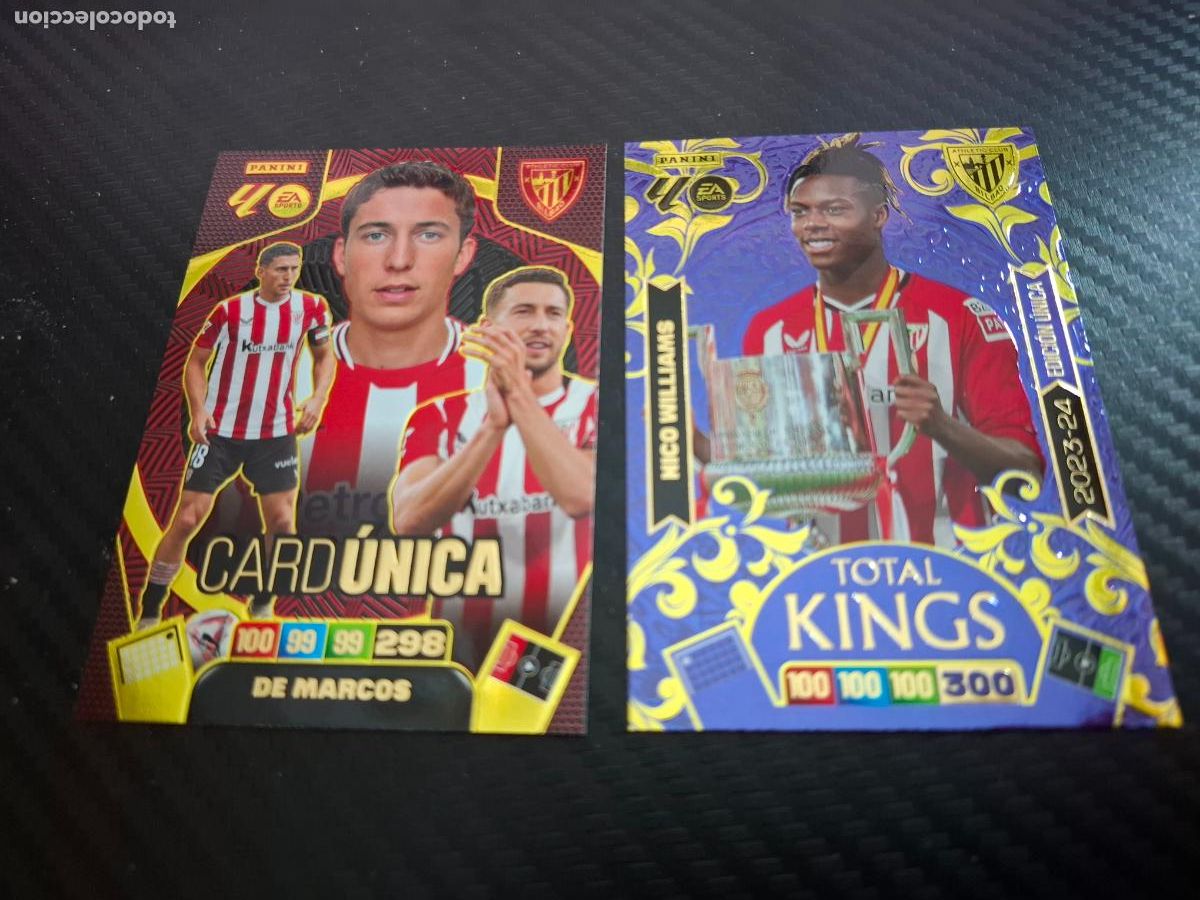 Cromos de Futebol: Nico Williams Total Kings + De Marcos Card Unica Athletic Bilbao Adrenalyn Liga 2025 2026 25 26