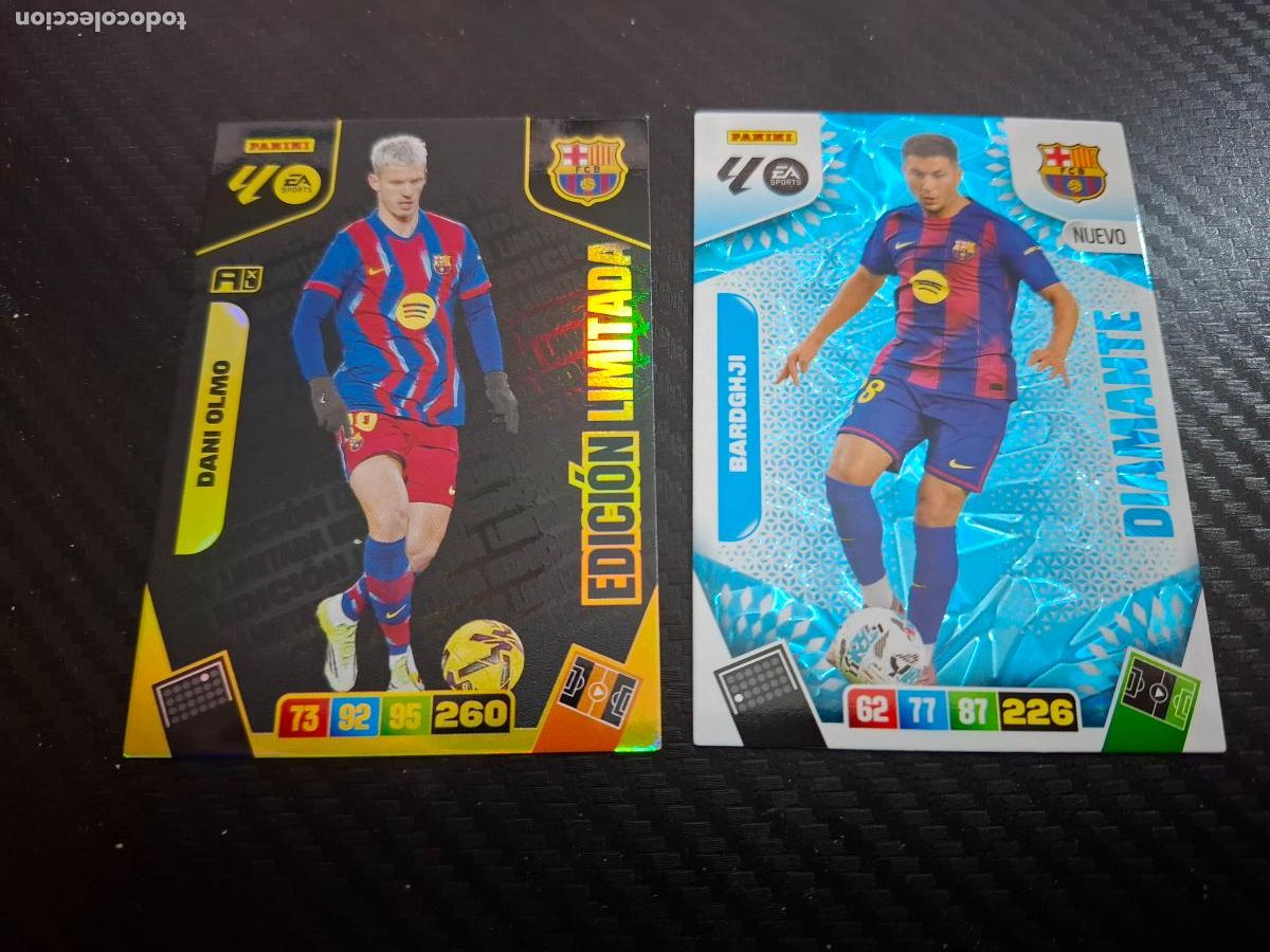 Football Stickers: OLMO Edicion Limitada + BARDGHJI Nuevo Diamante Barcelona Adrenalyn Liga 2025 2026 25 26