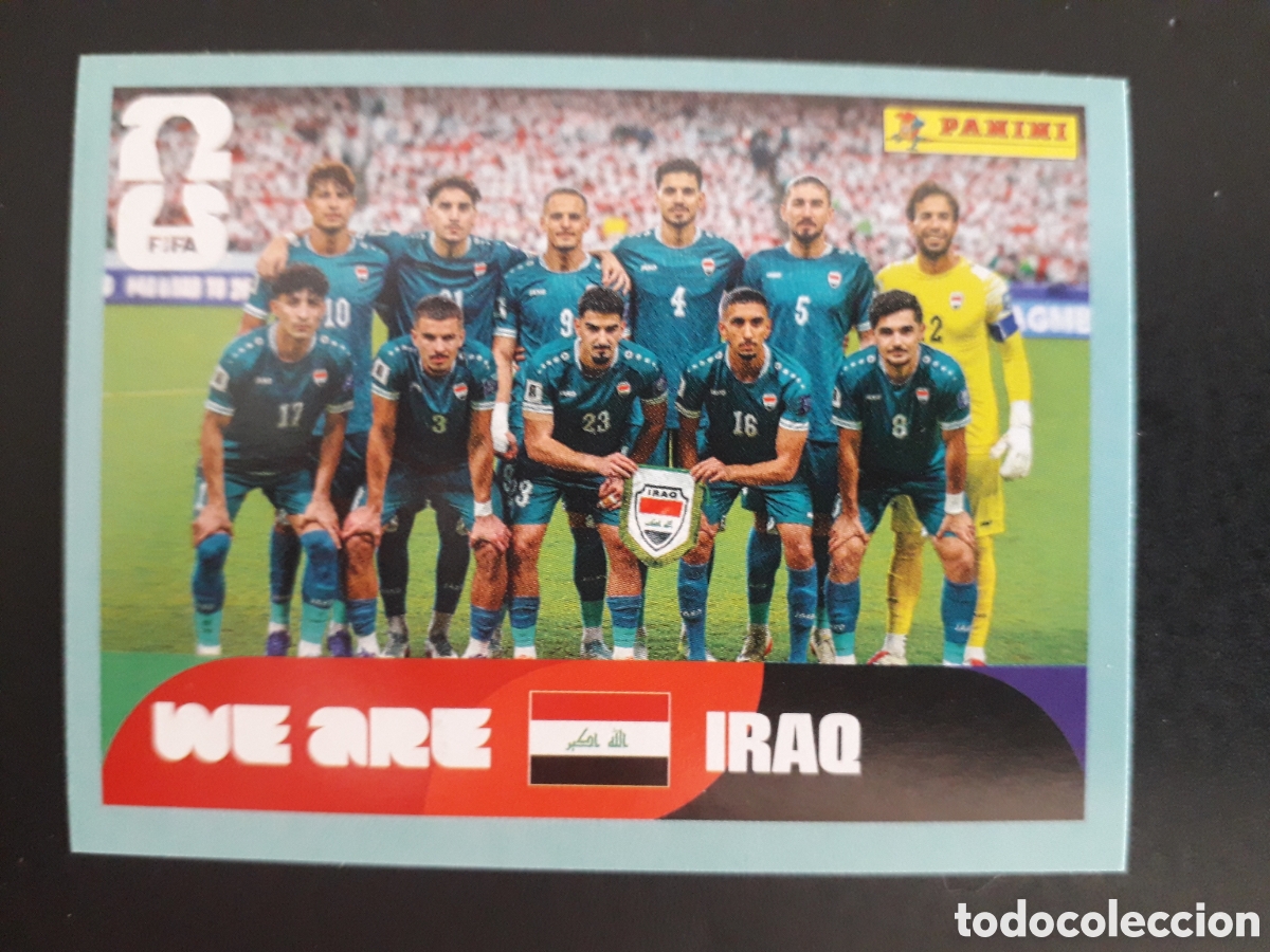 Cromos de F&uacute;tbol: EQUIPO IRAQ IRQ 13 MUNDIAL F&Uacute;TBOL 2026 FIFA WORLD CUP PANINI SIN PEGAR PEDIDO M&Iacute;NIMO 3&euro;