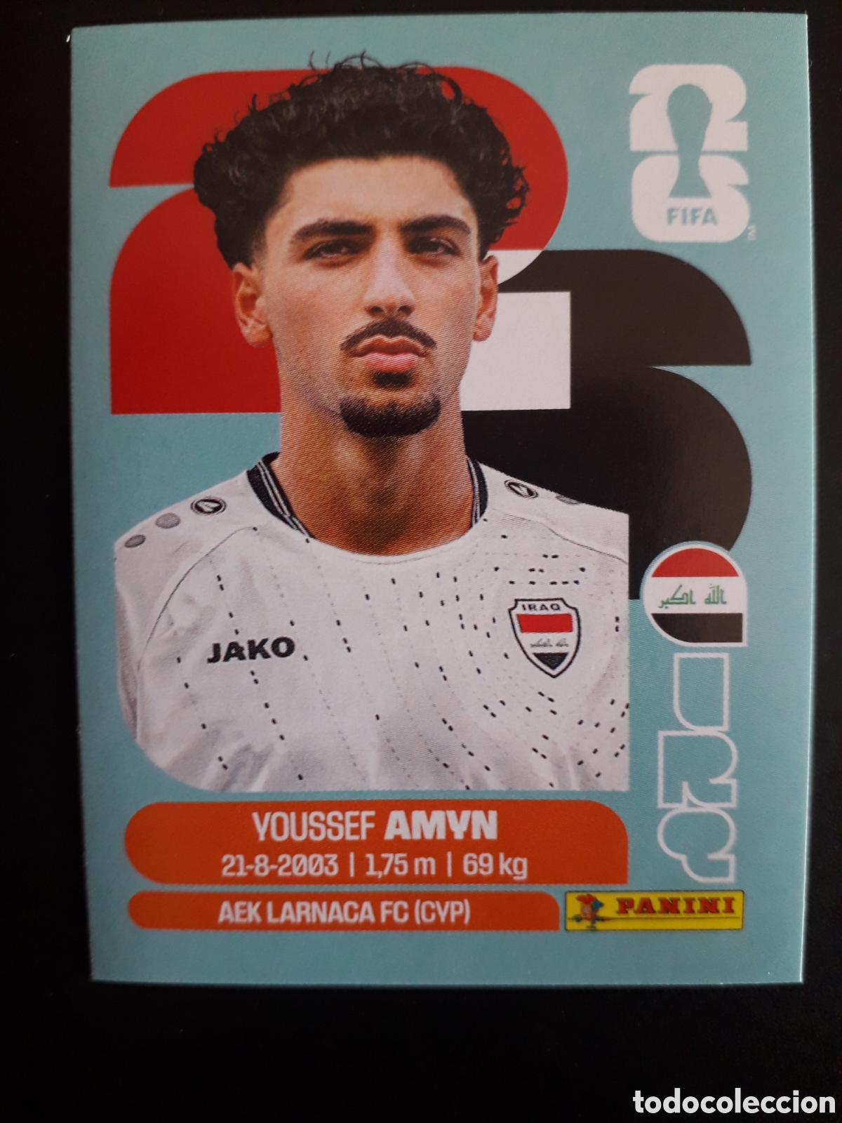 Cromos de F&uacute;tbol: AMYN IRAQ IRQ 14 MUNDIAL F&Uacute;TBOL 2026 FIFA WORLD CUP PANINI SIN PEGAR PEDIDO M&Iacute;NIMO 3&euro;