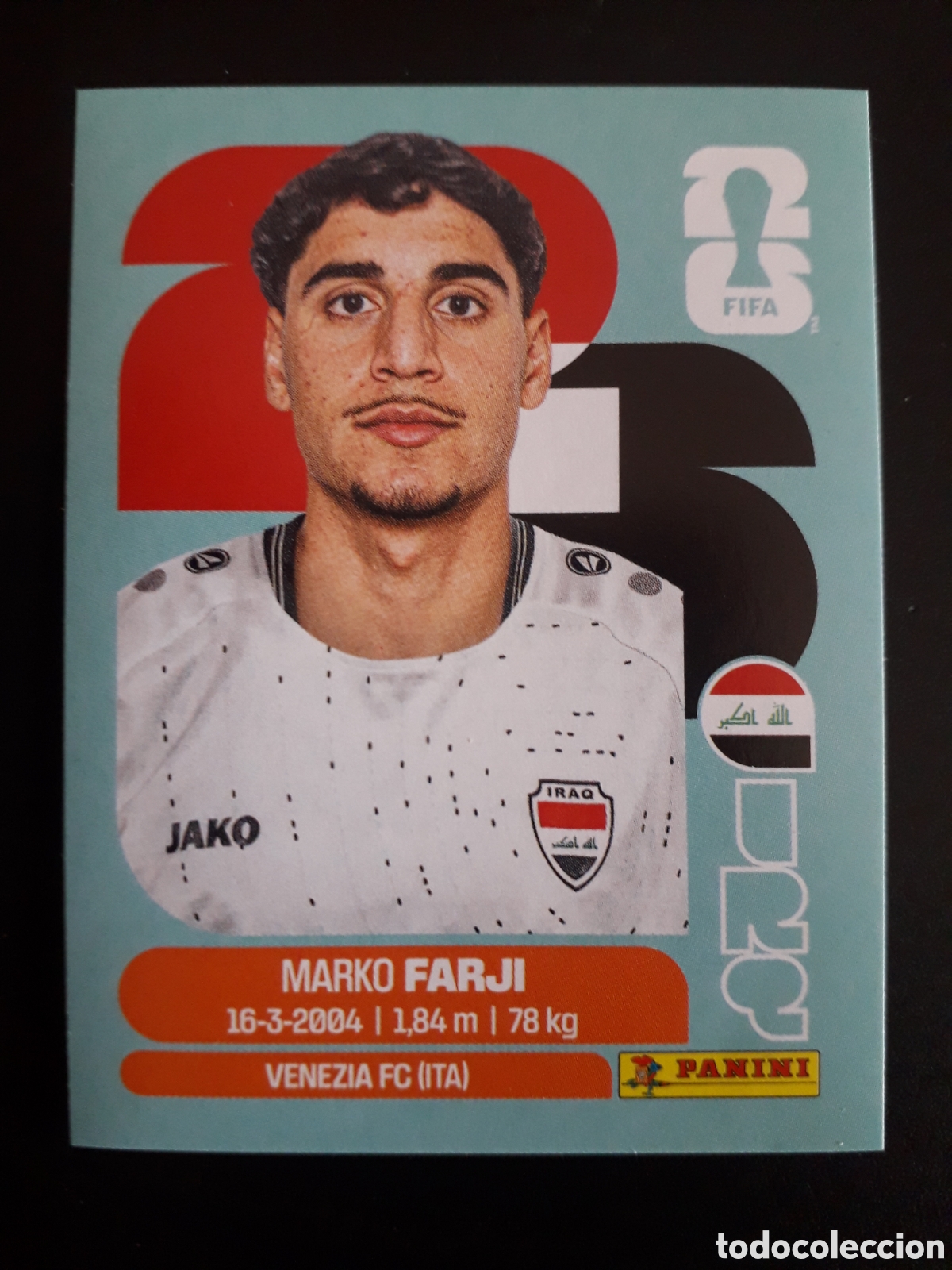 Cromos de F&uacute;tbol: FARJI IRAQ IRQ 16 MUNDIAL F&Uacute;TBOL 2026 FIFA WORLD CUP PANINI SIN PEGAR PEDIDO M&Iacute;NIMO 3&euro;
