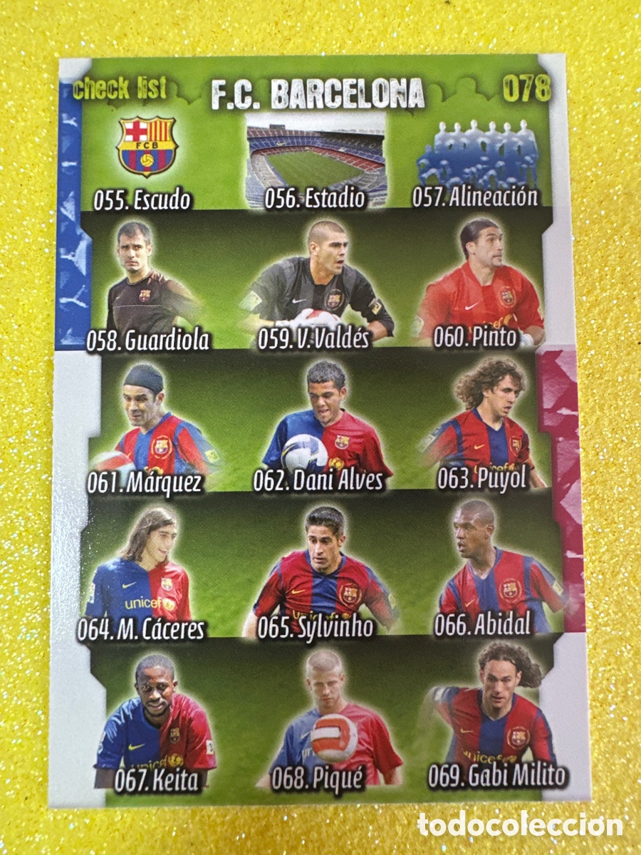 Cromos de F&uacute;tbol: 78 CHECK LIST F.C.BARCELONA( CON MESSI) MUNDICROMO 2009 TRADING CARD