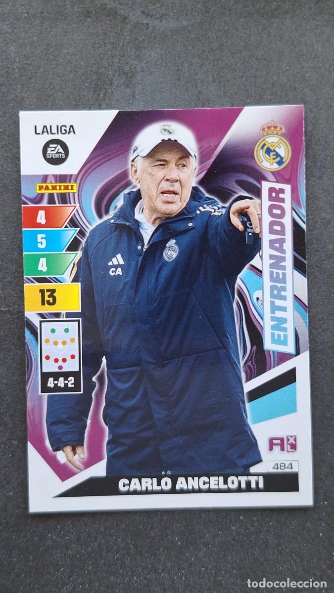 Cromos de F&uacute;tbol: L1 CARLO ANCELOTTI ENTRENADOR REAL MADRID 484 ADRENALYN XL LIGA 2023/2024 23 24 PANINI