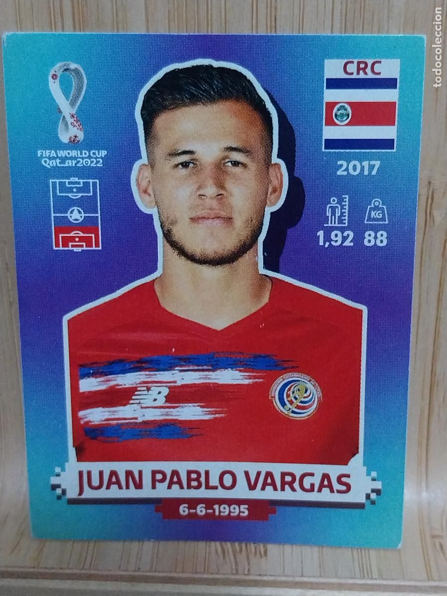 Cromos de F&uacute;tbol: VARGAS COSTA RICA CRC 10 * QATAR 2022 PANINI CROMO SIN PEGAR NUNCA ORIGINAL **