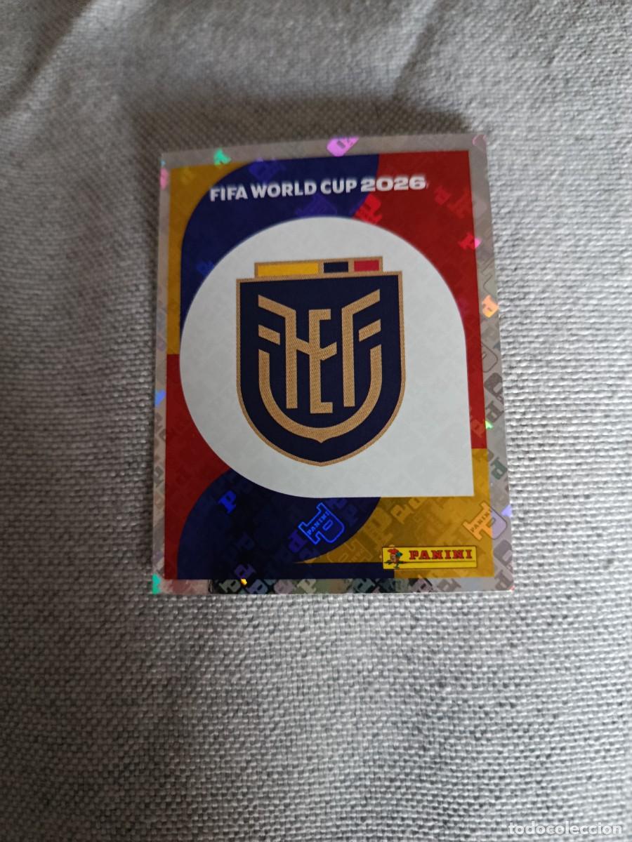 Cartes &agrave; collectionner de Football: Panini Mundial 2026 Estados Unidos-Mexico. 1- Escudo. Ecuador. Nunca pegado.