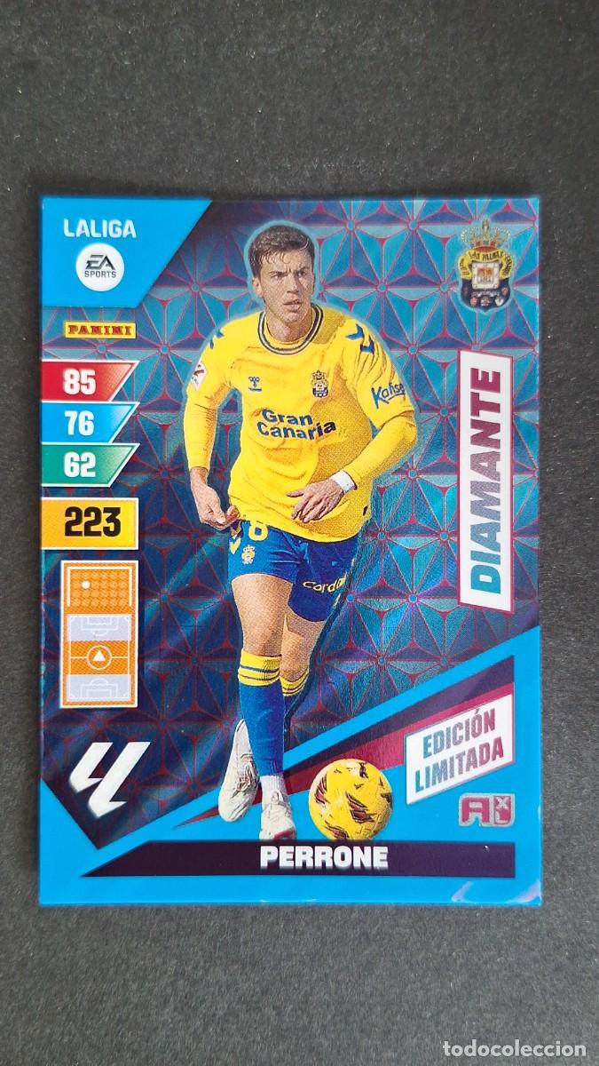 Cromos de F&uacute;tbol: L1 PERRONE U. D. LAS PALMAS DIAMANTE EDICION LIMITADA ADRENALYN XL LIGA 2023/2024 23 24 PANINI