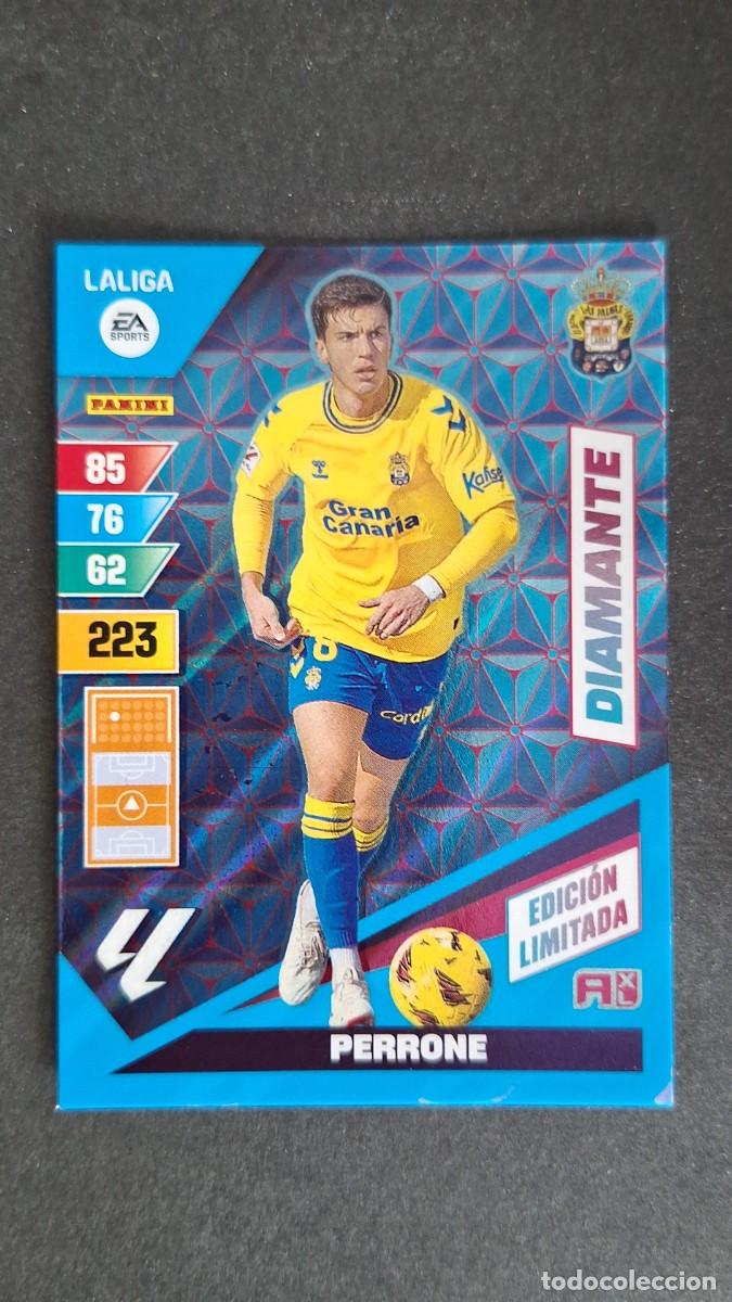 Cromos de F&uacute;tbol: L1 PERRONE U. D. LAS PALMAS DIAMANTE EDICION LIMITADA ADRENALYN XL LIGA 2023/2024 23 24 PANINI