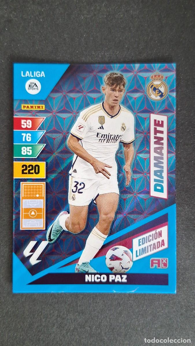 Football Stickers: L1 NICO PAZ REAL MADRID DIAMANTE EDICION LIMITADA ADRENALYN XL LIGA 2023/2024 23 24 PANINI