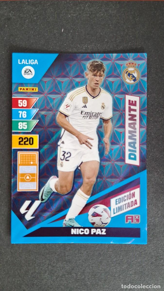 Football Stickers: L1 NICO PAZ REAL MADRID DIAMANTE EDICION LIMITADA ADRENALYN XL LIGA 2023/2024 23 24 PANINI