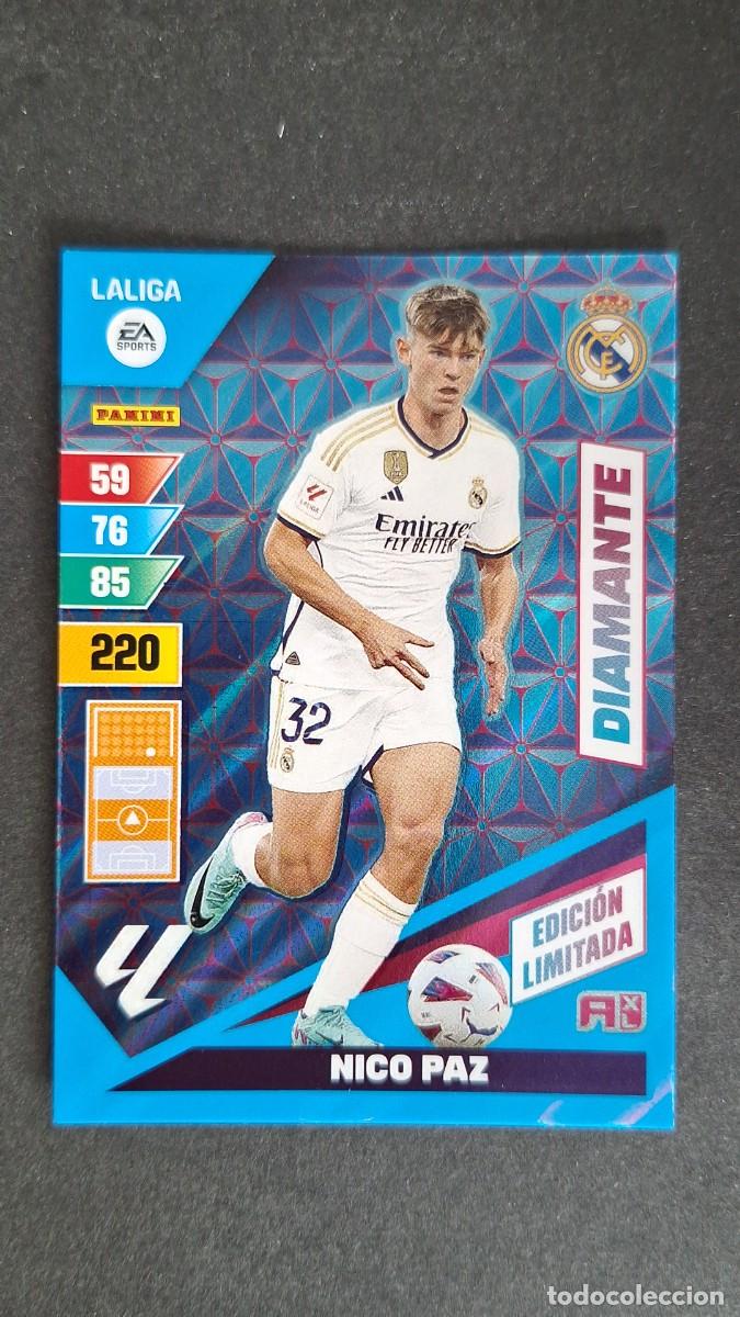 Football Stickers: L1 NICO PAZ REAL MADRID DIAMANTE EDICION LIMITADA ADRENALYN XL LIGA 2023/2024 23 24 PANINI