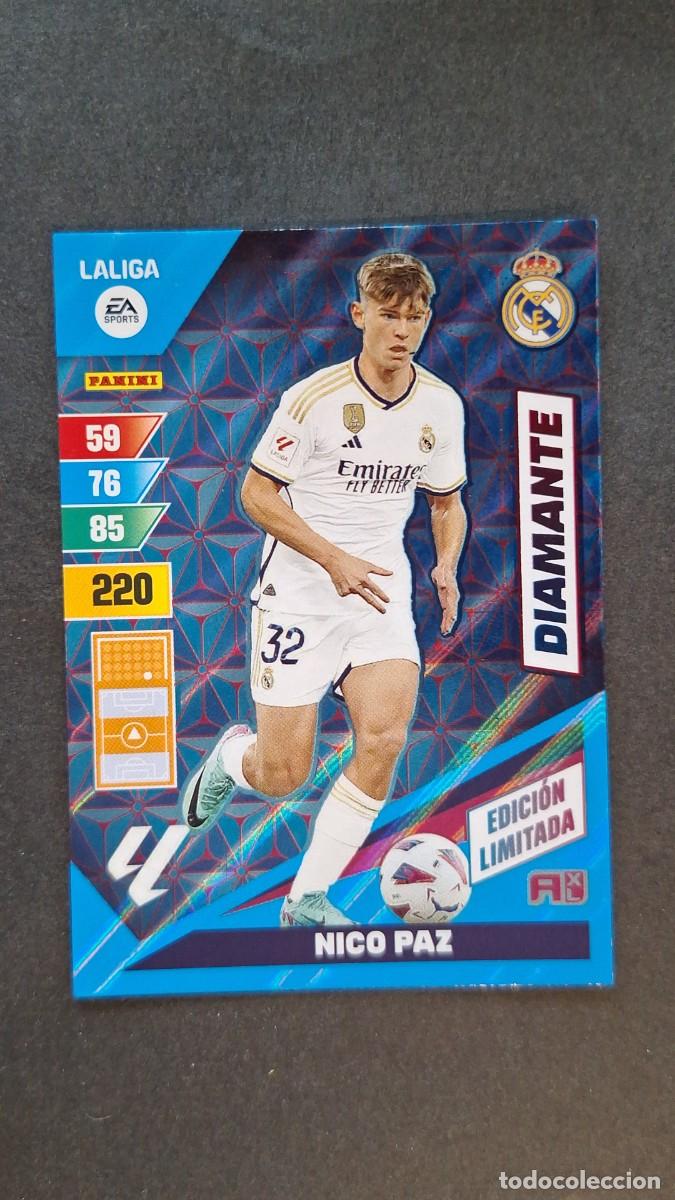 Football Stickers: L1 NICO PAZ REAL MADRID DIAMANTE EDICION LIMITADA ADRENALYN XL LIGA 2023/2024 23 24 PANINI