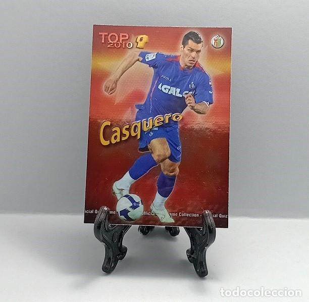 Cromos de F&uacute;tbol: 593 CASQUERO GETAFE CF FICHA OFFICIAL QUIZ GAME COLLECTION MUNDICROMO 2009 2010 TOP 2010 FONDO ROJO