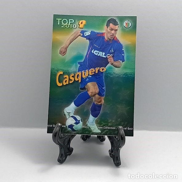 Cromos de F&uacute;tbol: 593 CASQUERO GETAFE CF FICHA OFFICIAL QUIZ GAME COLLECTION MUNDICROMO 2009 2010 TOP 2010 FONDO VERDE