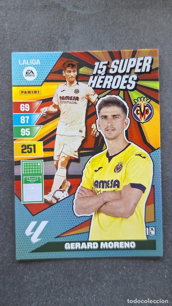 Cromos de F&uacute;tbol: L1 GERARD MORENO VILLARREAL C. F. 15 SUPER HEROES ADRENALYN XL LIGA 2023/2024 23 24 PANINI
