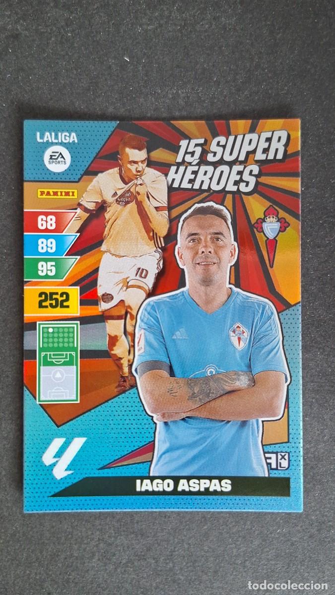 Cromos de F&uacute;tbol: L1 IAGO ASPAS CELTA DE VIGO 15 SUPER HEROES ADRENALYN XL LIGA 2023/2024 23 24 PANINI