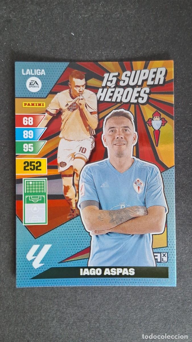 Cromos de F&uacute;tbol: L1 IAGO ASPAS CELTA DE VIGO 15 SUPER HEROES ADRENALYN XL LIGA 2023/2024 23 24 PANINI