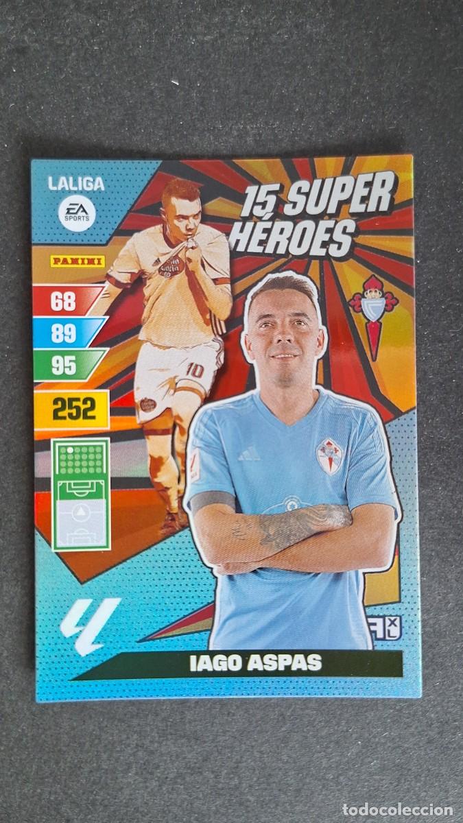 Cromos de F&uacute;tbol: L1 IAGO ASPAS CELTA DE VIGO 15 SUPER HEROES ADRENALYN XL LIGA 2023/2024 23 24 PANINI