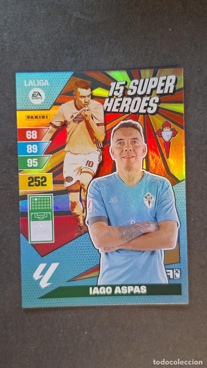 Cromos de F&uacute;tbol: L1 IAGO ASPAS CELTA DE VIGO 15 SUPER HEROES ADRENALYN XL LIGA 2023/2024 23 24 PANINI
