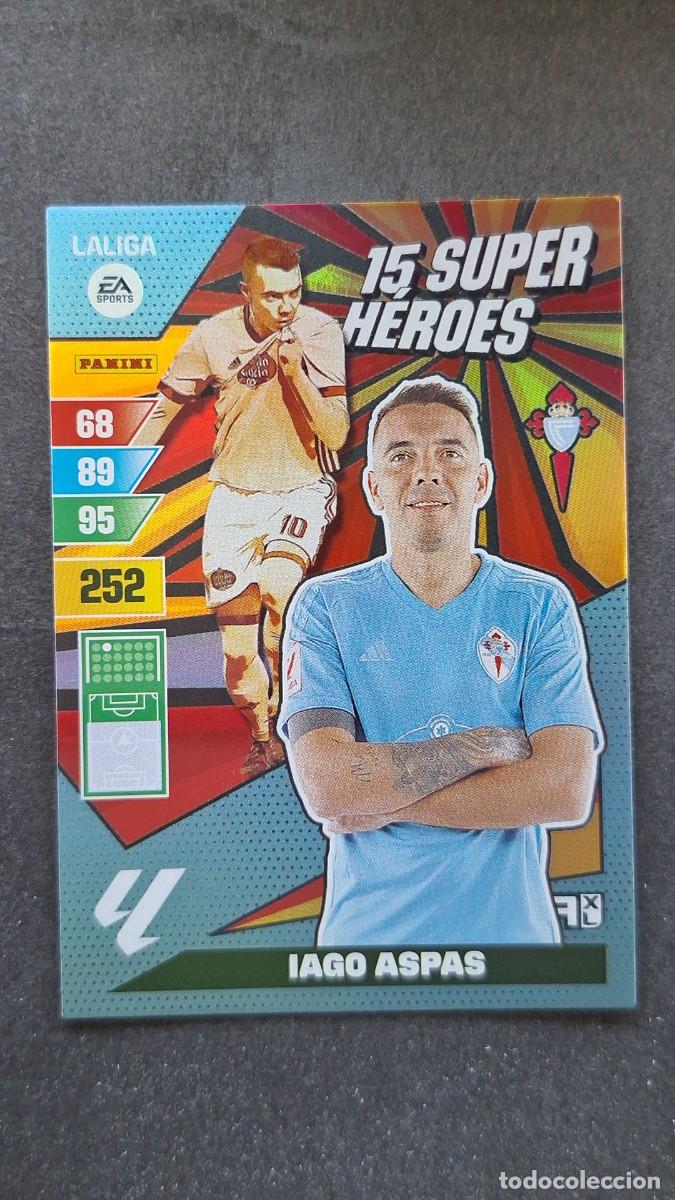 Cromos de F&uacute;tbol: L1 IAGO ASPAS CELTA DE VIGO 15 SUPER HEROES ADRENALYN XL LIGA 2023/2024 23 24 PANINI