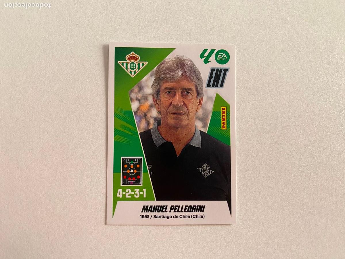 Cromos de F&uacute;tbol: LALIGA ESTE 2025 2026 EA SPORTS 25 26 ALBUM PANINI LIGA N 2 REAL BETIS MANUEL PELLEGRINI